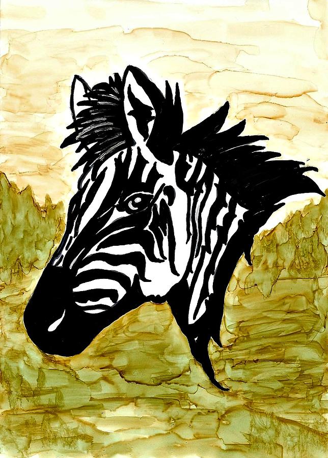 Fierce Zebra Painting by Linda Stanton