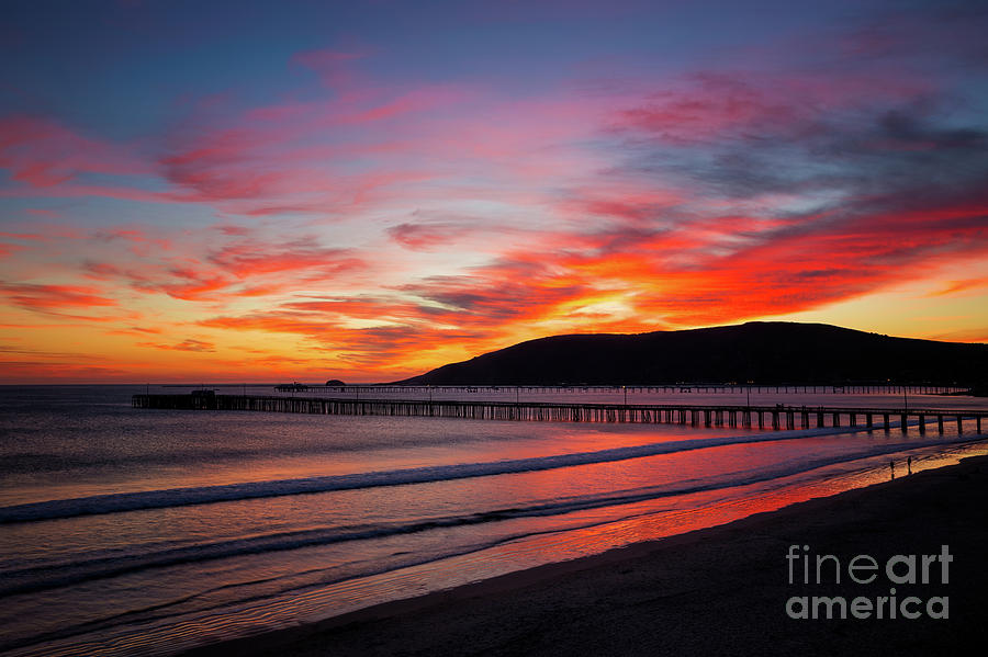 Fiery Avila Beach Sunset Photograph by Mimi Ditchie