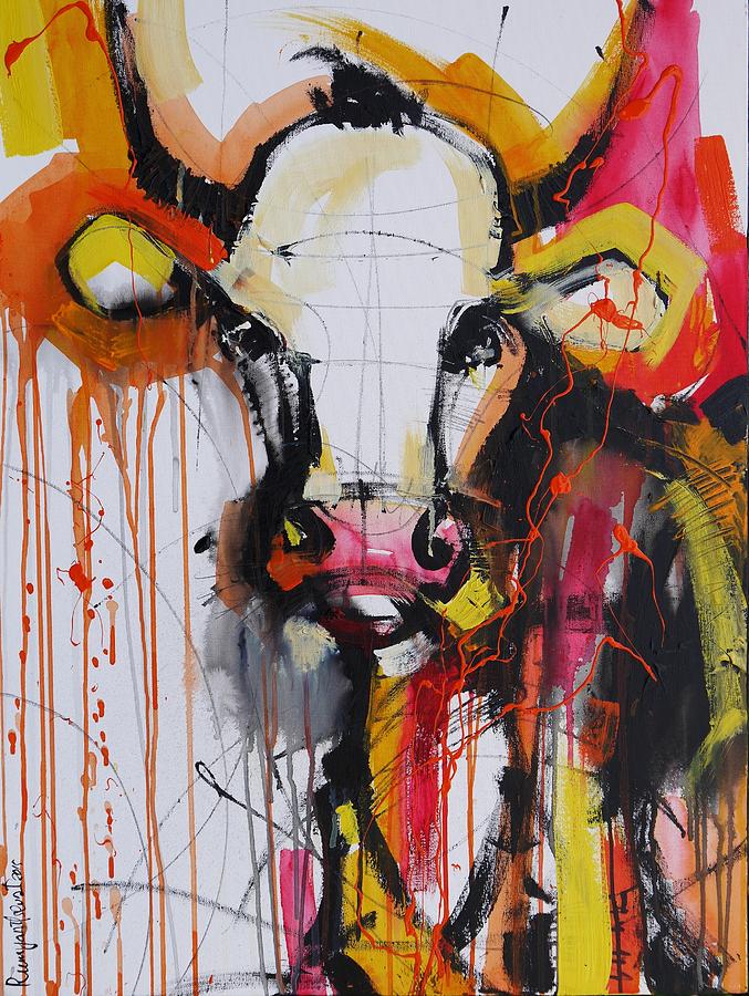 Fiery Cow Painting by Irina Rumyantseva - Fine Art America