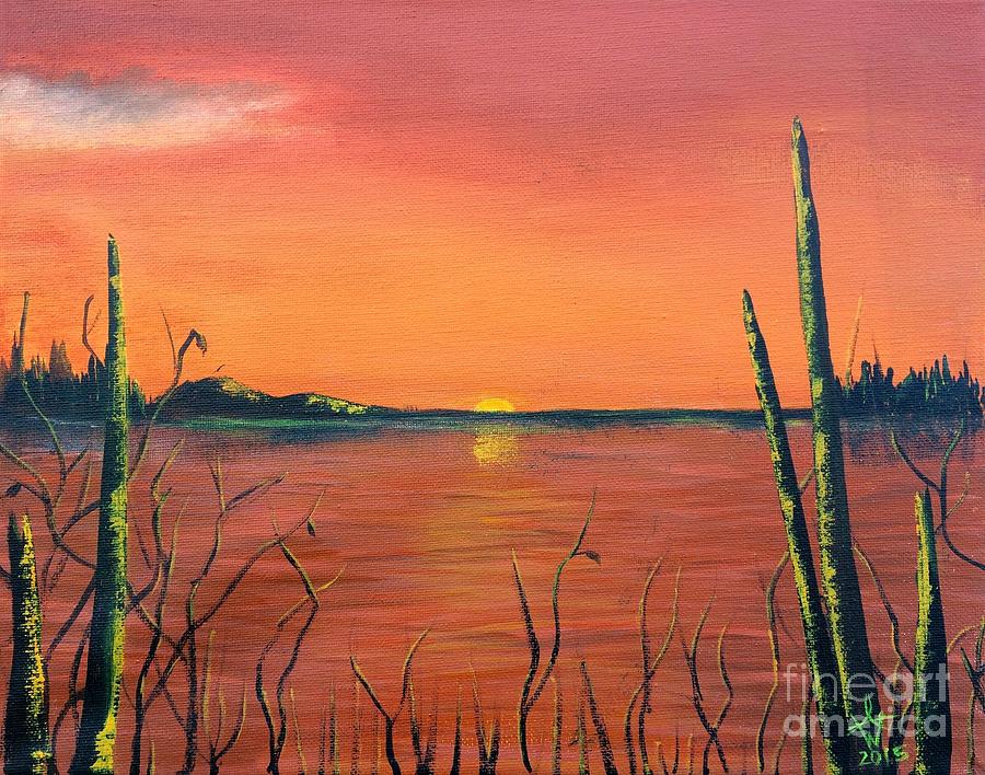 Fiery Dusk Painting by Ambre Wallitsch - Fine Art America