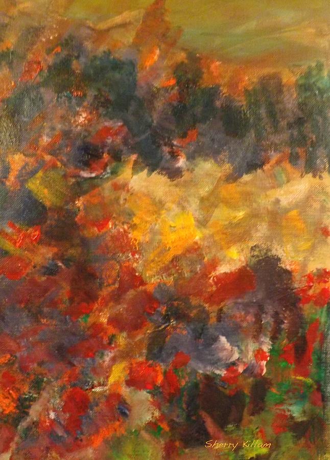 Fiery Landscape 1 Painting by Sherry Killam