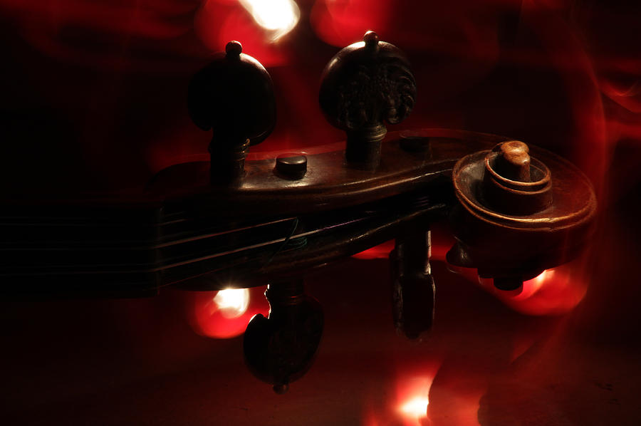 Fiery Red Violin Scroll Photograph
