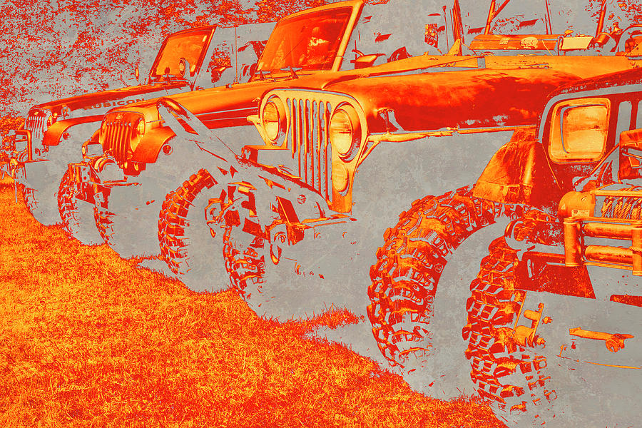 Jeep Photograph - Fiery Sticks And Stones ... Wont Break My Bones by Luke Moore Jeep Photograph - Fiery Sticks And Stones ... Wont Break My Bones by Luke Moore