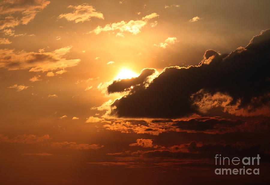 Sunset Photograph - Fiery Sun by Erica Hanel