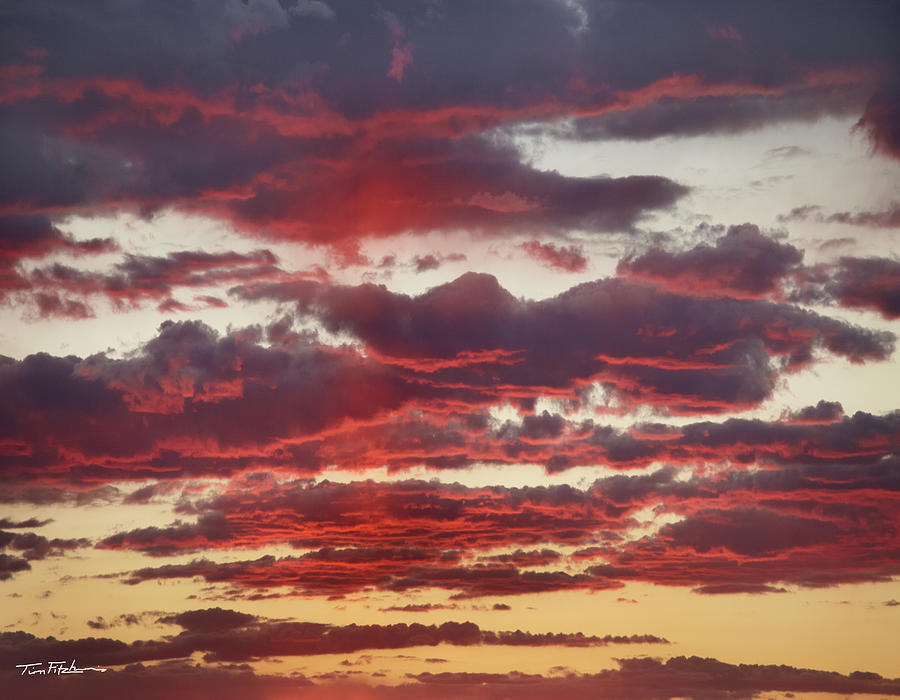 Clouds Photograph - Fiery Sunrise by Tim Fitzharris