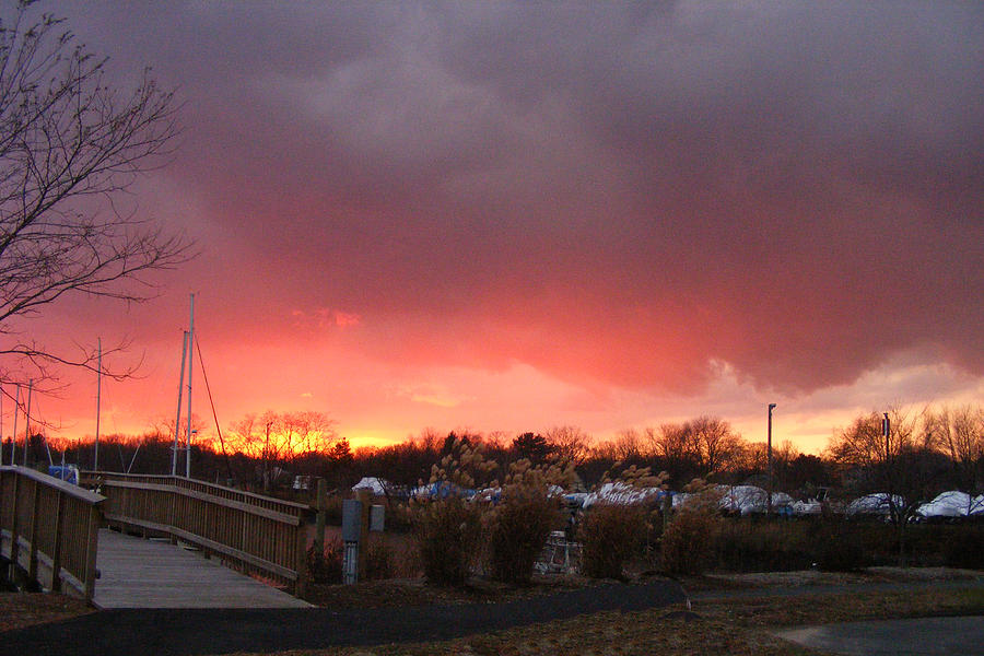 Fiery Sunset at the Marina Photograph by Margie Avellino