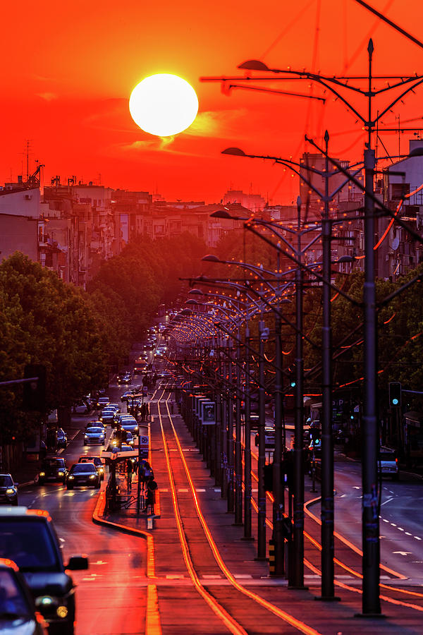 Sunset Photograph - Fiery sunset in Belgrade Belgradehenge by Dejan Kostic Sunset Photograph - Fiery sunset in Belgrade Belgradehenge by Dejan Kostic