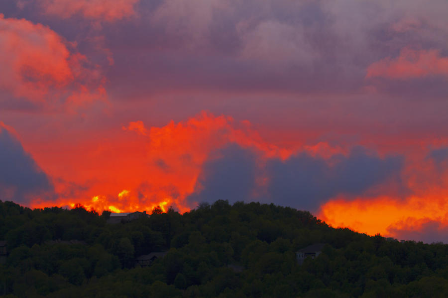 Fiery Sunset Photograph by Ken Barrett