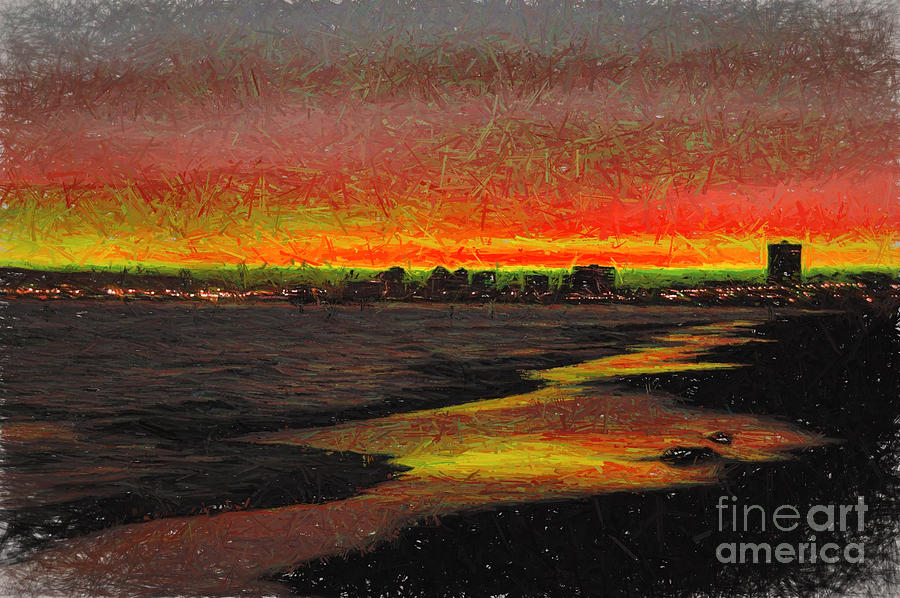 Fiery Sunset Digital Art by Mariola Bitner