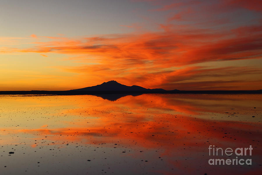 Fiery Sunset over Tunupa Volcano Photograph by James Brunker