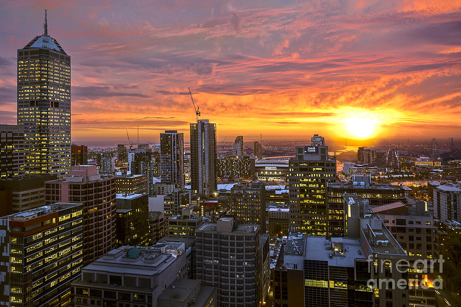 Fiery Sunset by Ray Warren Fiery Sunset by Ray Warren