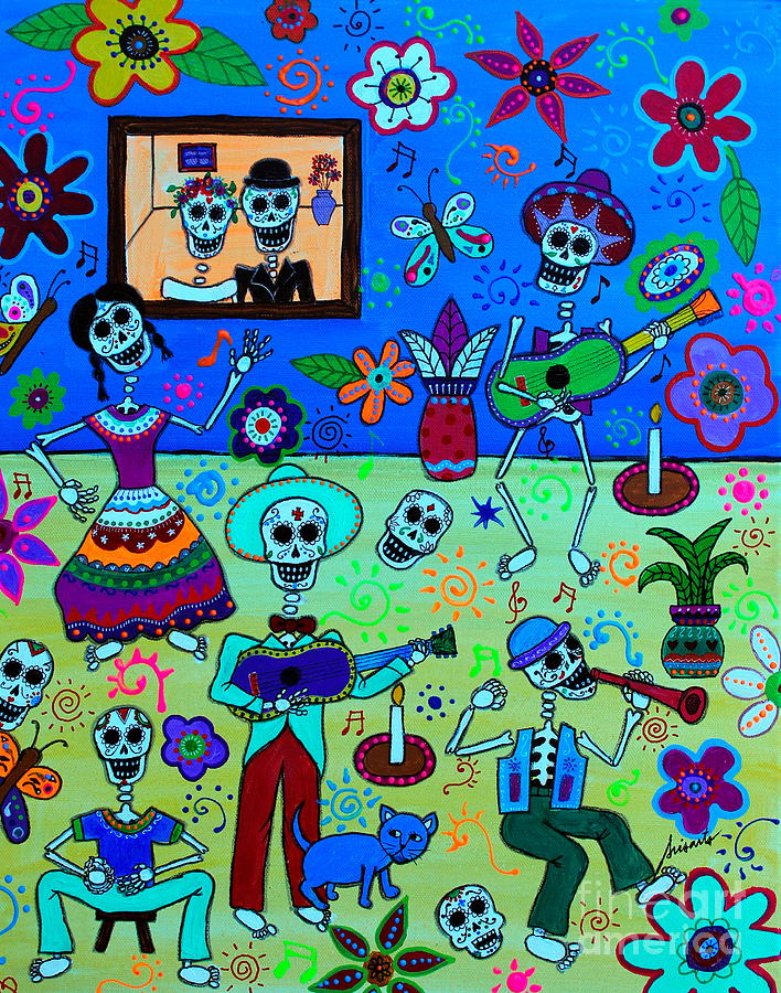 Fiesta Calaveras IIi Painting by Pristine Cartera Turkus
