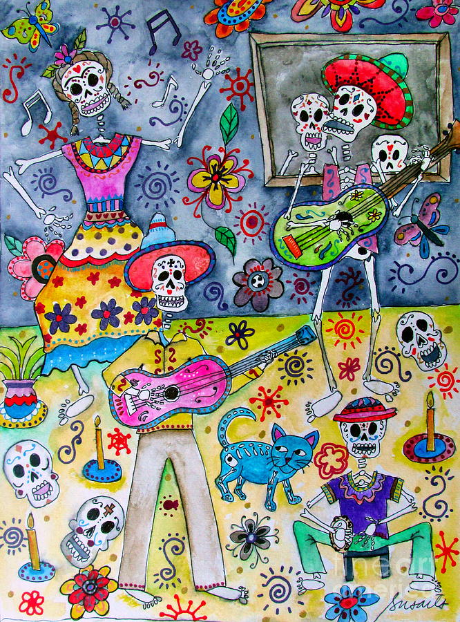 Fiesta Calaveras Painting by Pristine Cartera Turkus