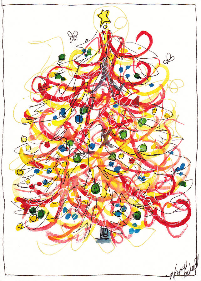 Magic Painting - Fiesta Christmas Tree by Michele Hollister - for Nancy Asbell