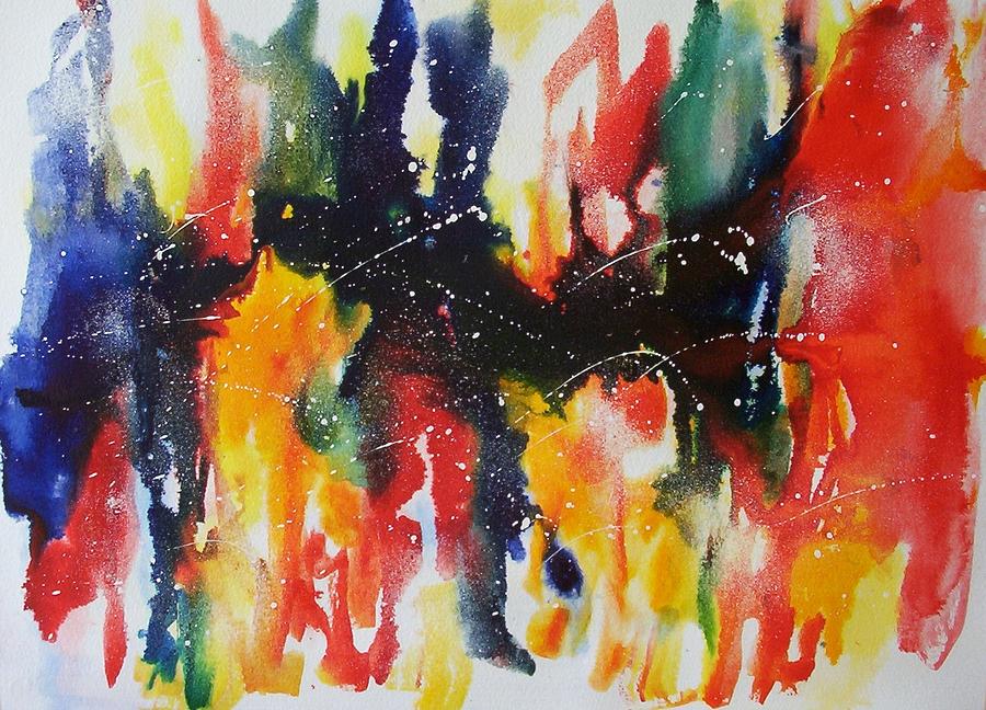 Abstract Painting - Fiesta by Lois Bruning