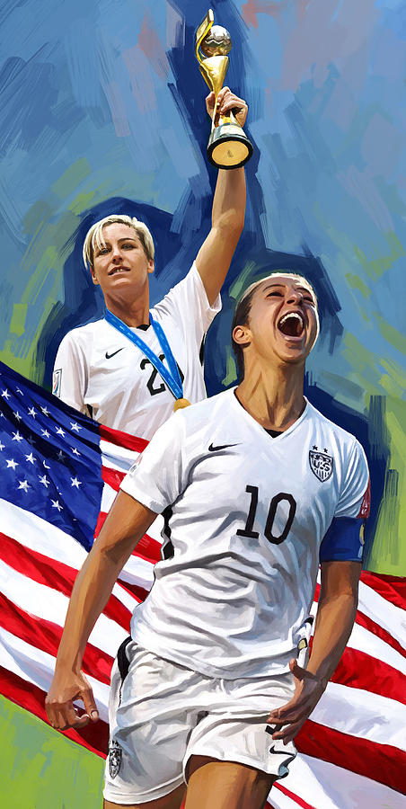FIFA World Cup U.S Women Soccer Carli Lloyd Abby Wambach Artwork Painting by Sheraz A