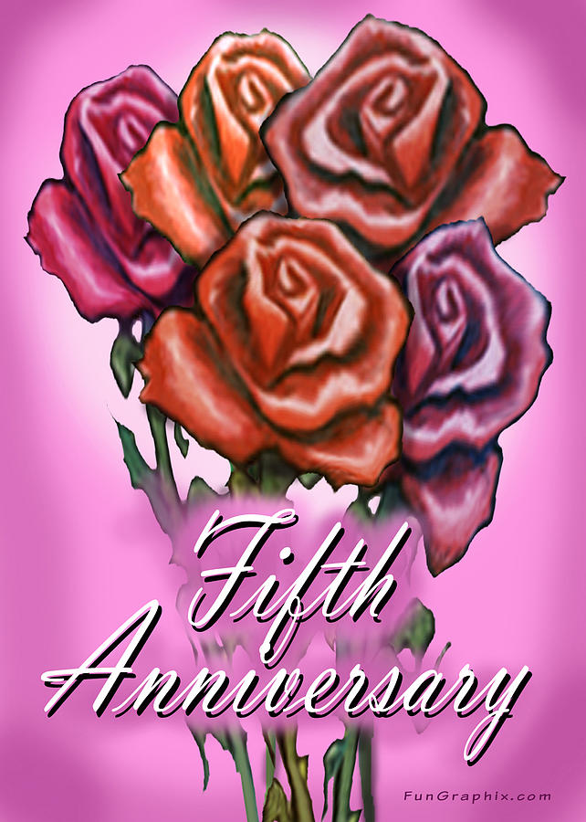Fifth Anniversary Greeting Card by Kevin Middleton