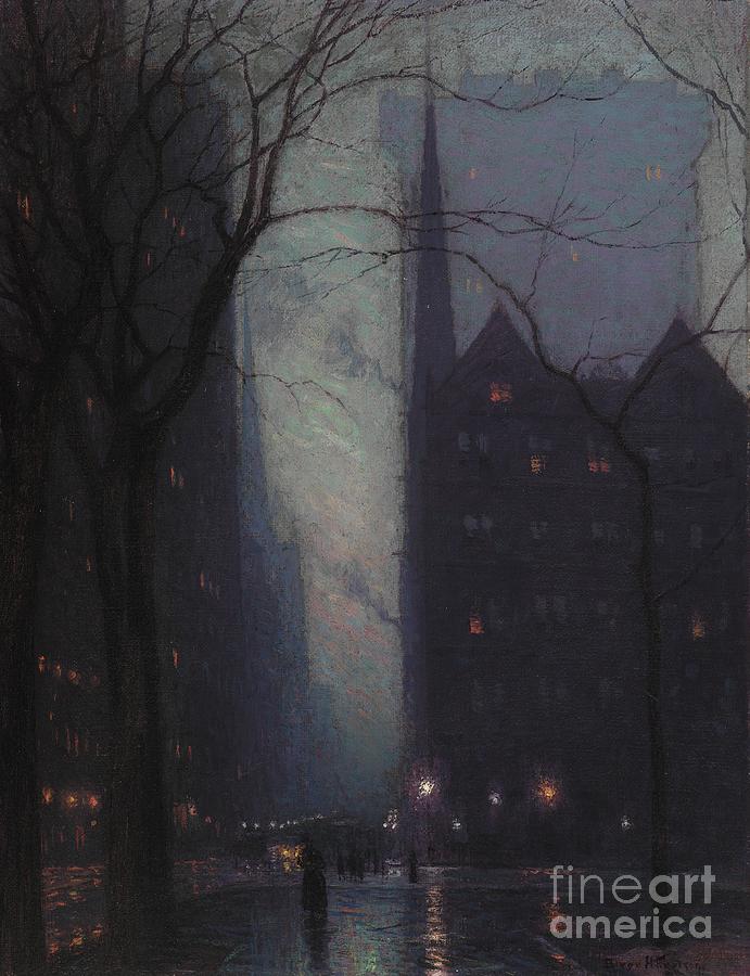 Fifth Painting - Fifth Avenue at Twilight by Lowell Birge Harrison