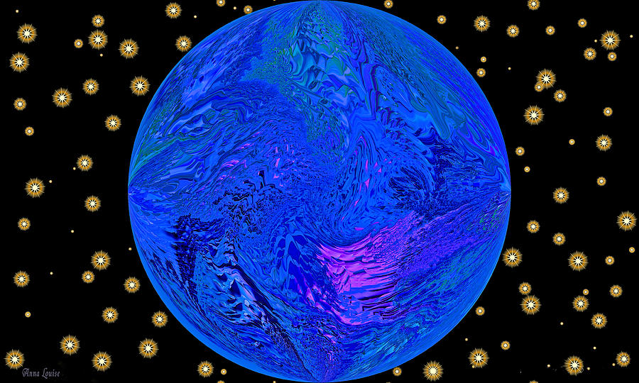 Fifth Dimension Earth Digital Art by Anna Louise