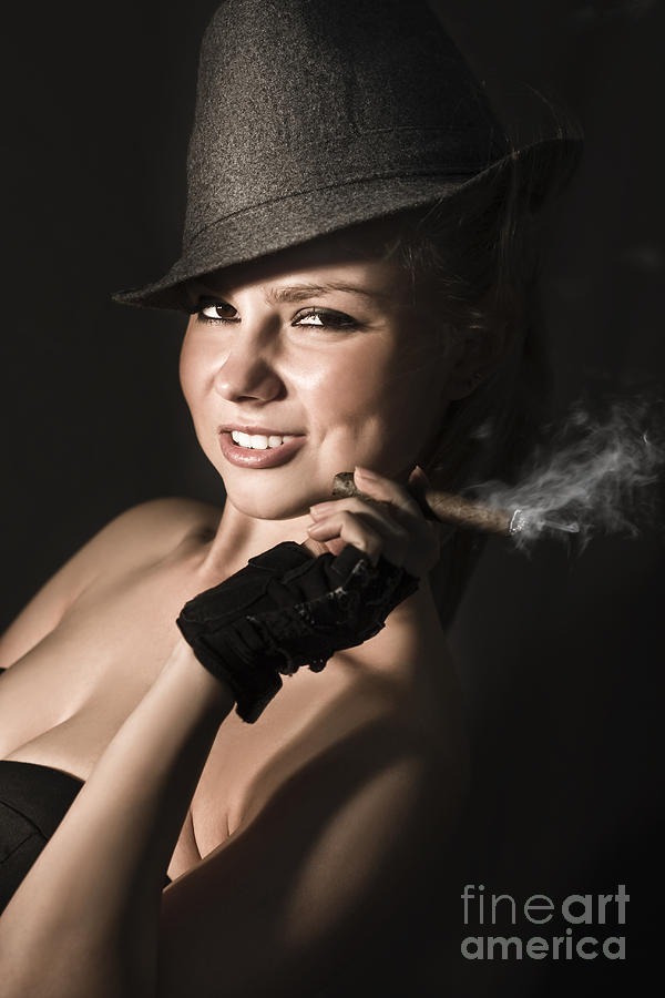 Fifties broadway dancer with cigar Photograph by Jorgo Photography