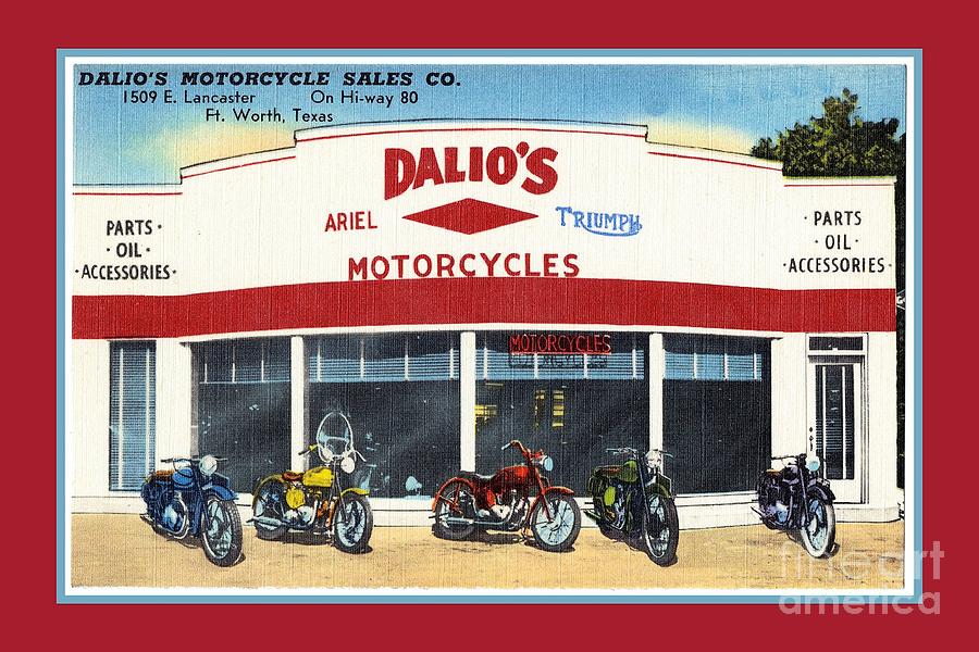 Fifties classic motorcycles dealership Fort Worth Texas Photograph by Heidi De Leeuw