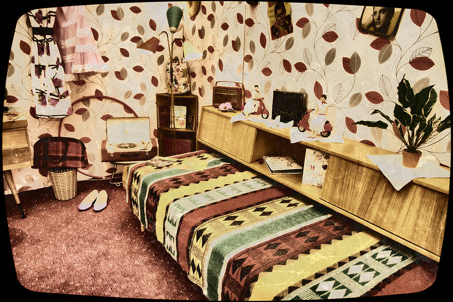 10705 Fifties Teenagers Bedroom Photograph by Colin Hunt