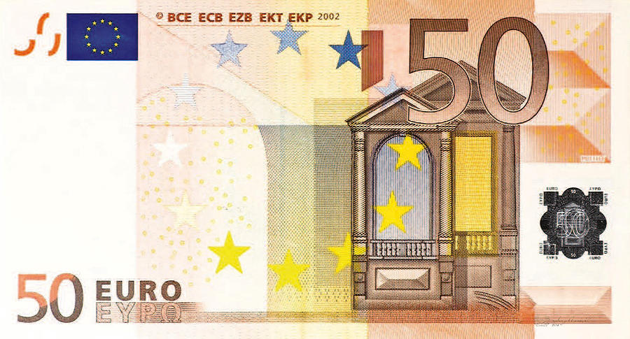 Fifty Euro Bill Digital Art by Serge Averbukh