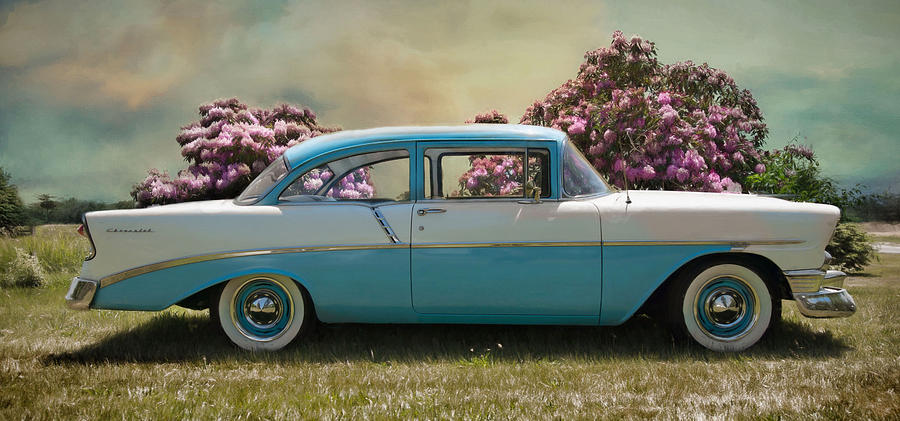 Car Photograph - Fifty Six Chevy by Robin-Lee Vieira