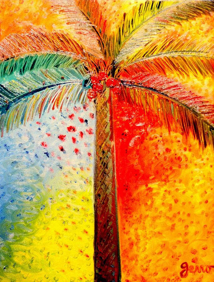 Palm Tree Painting - Fig Palm Sunset by Helen Gerro