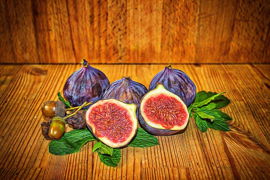 Nature Photograph - Fig Platter by Angela Aird