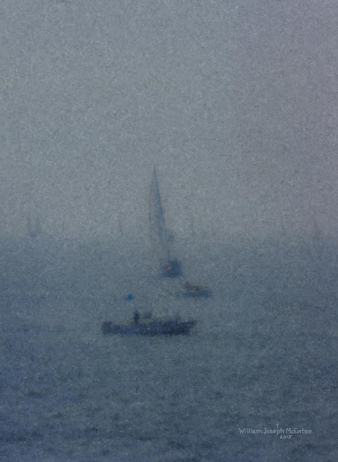 Figawi Race Fogbound Painting by Bill McEntee