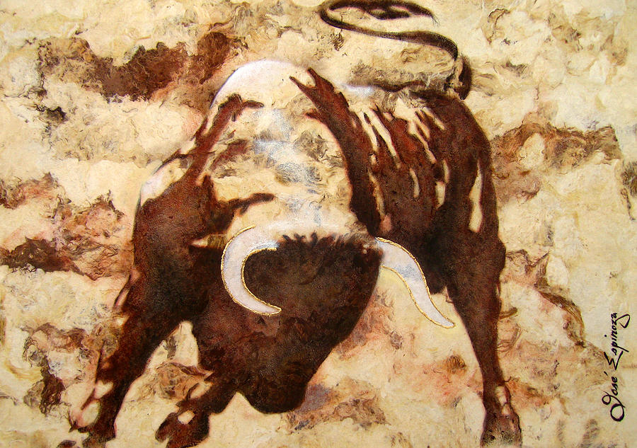 Fight Bull Painting by J U A N - O A X A C A