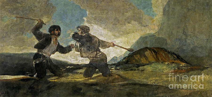 Fight with Cudgels Painting by Celestial Images