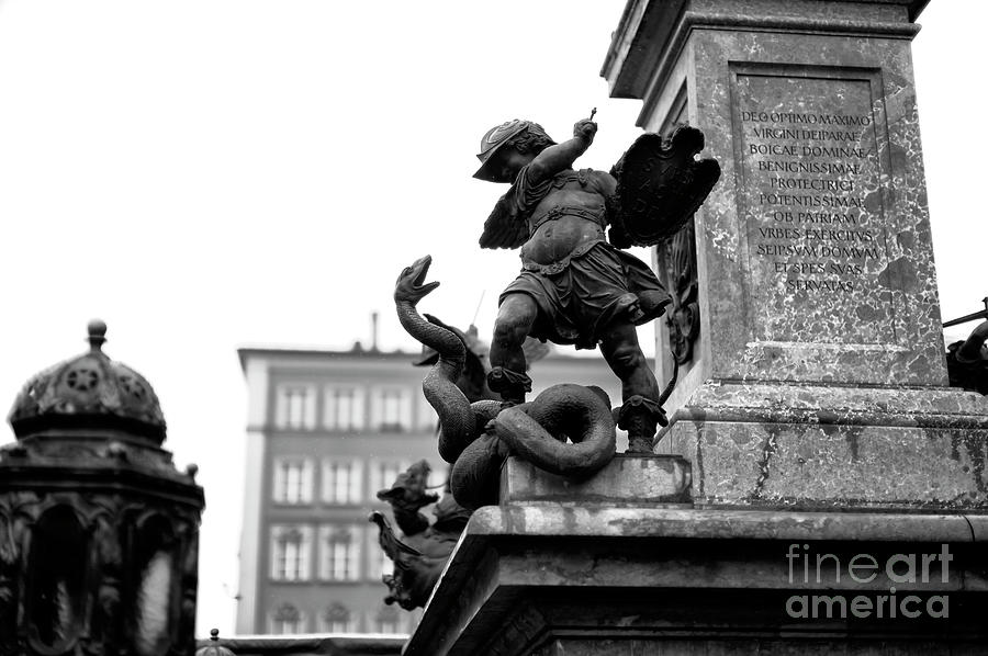 Fighting the Serpent in Marienplatz Munich Photograph by John Rizzuto