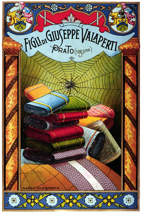 Figli Di Giuseppe Valaperti - Prato, Toscana - Vintage Italian Fabric Advertising Poster Mixed Media