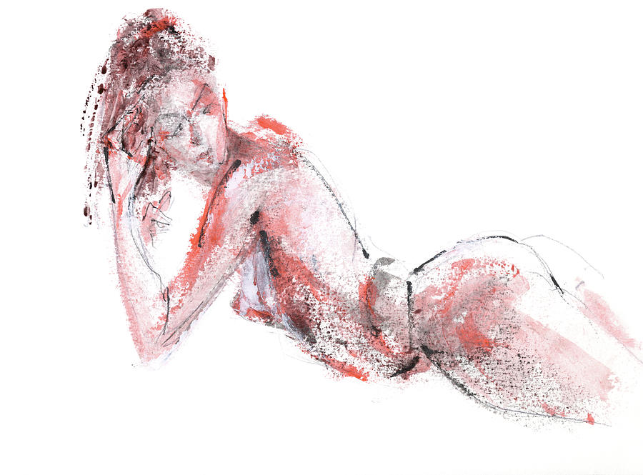 Nude Drawing - Untitled #392 by Chris N Rohrbach