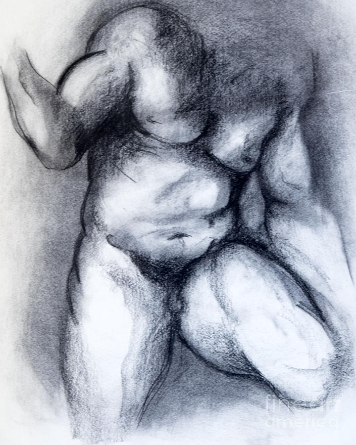 Man Drawing - Figure 2 by Gabriela Junosova