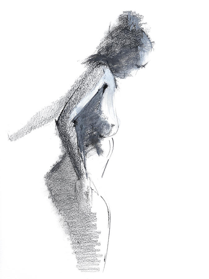 Black And White Drawing - Figure by Chris N Rohrbach