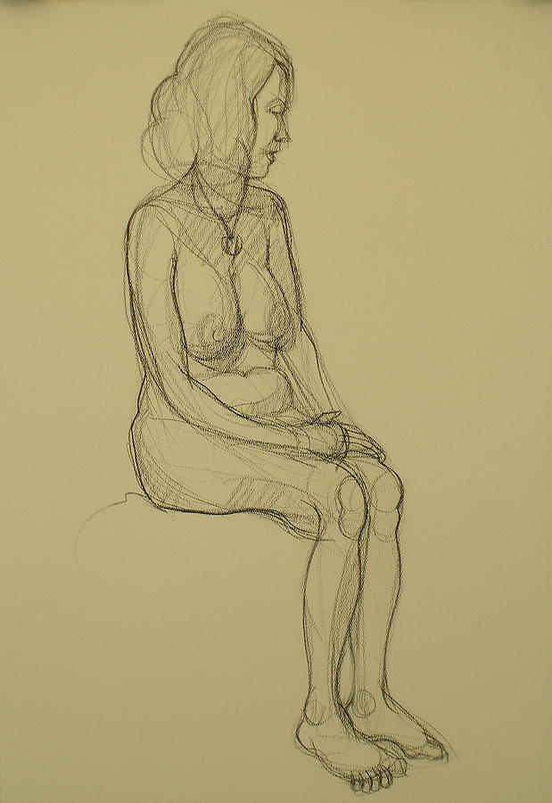 Figure Drawing Demo - step 2 Drawing by Donelli  DiMaria