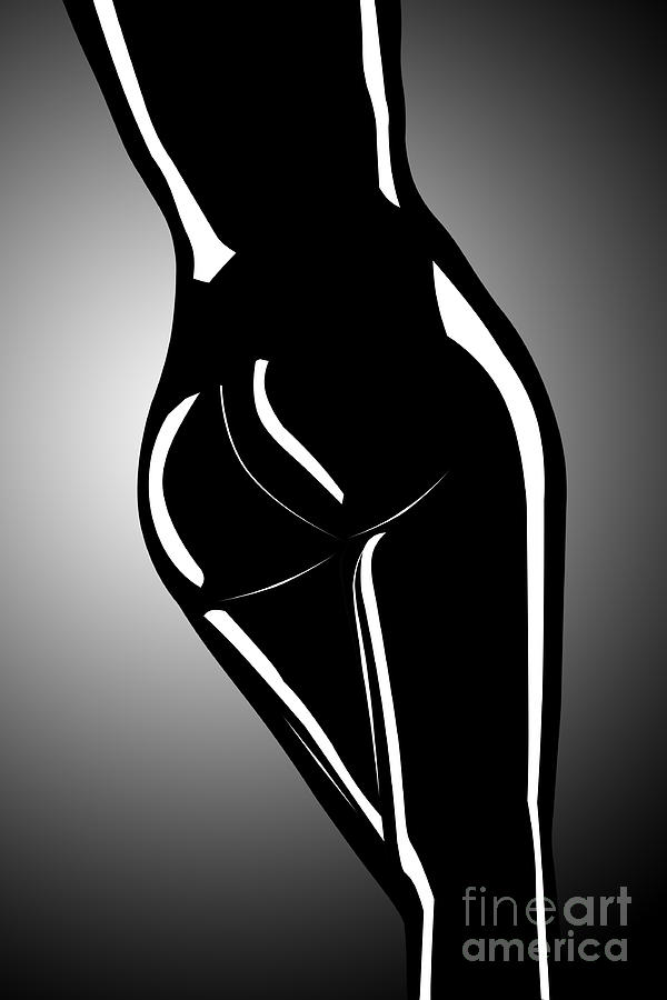 Figure in Black and White Digital Art by Tim Hightower