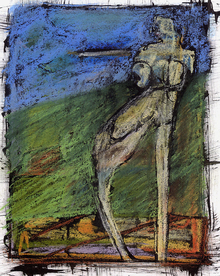 Figure in Landscape  Pastel by JC Armbruster