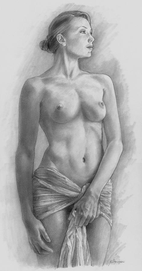 Nude Drawing - Figure Study by Richard Ferguson