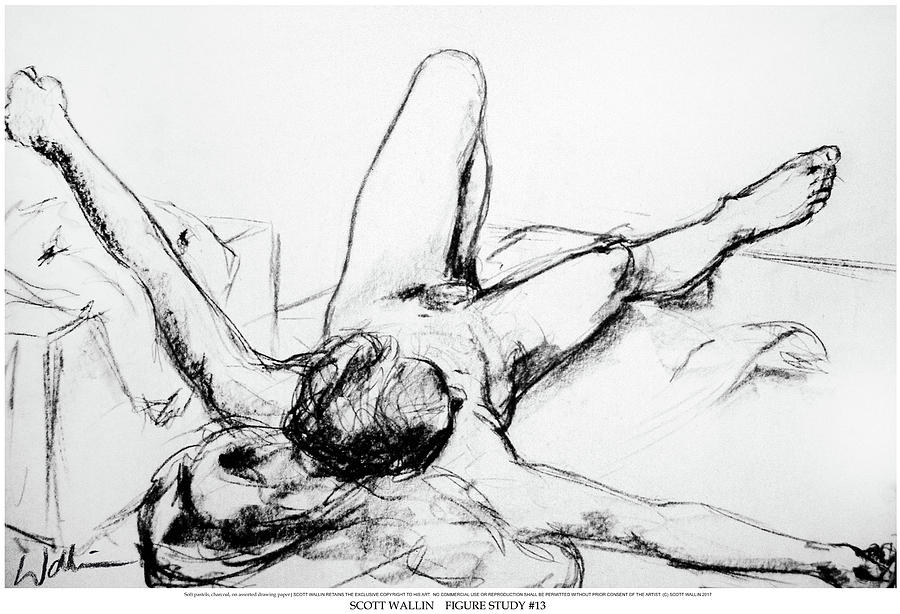 Figure Study Thirteen Drawing by Scott Wallin