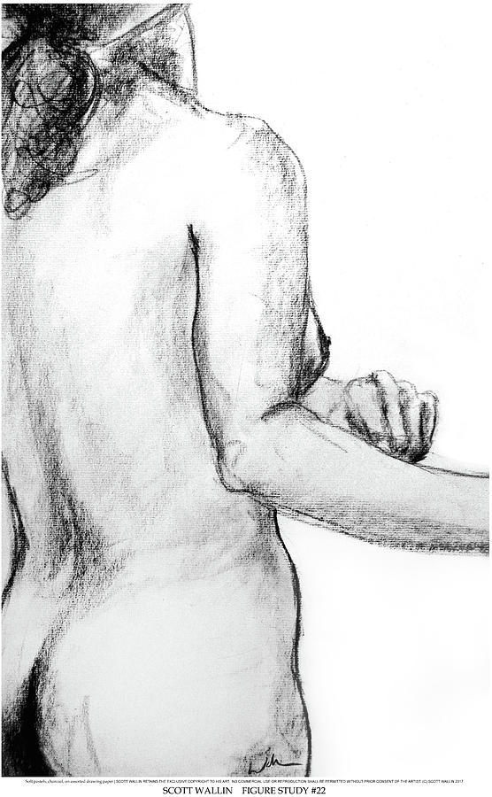 Figure Study Twenty-two Drawing by Scott Wallin