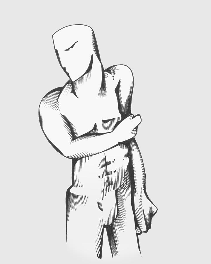 Black And White Drawing - Figure VIII by Keith A Link