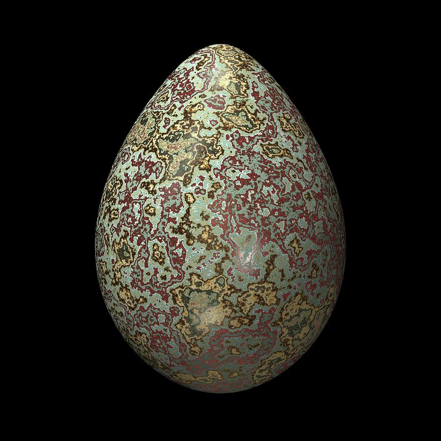 Figured Muted Turquoise Rock Egg Digital Art by Hakon Soreide