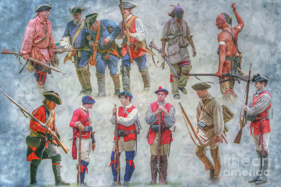 Figures of the French and Indian War Digital Art by Randy Steele