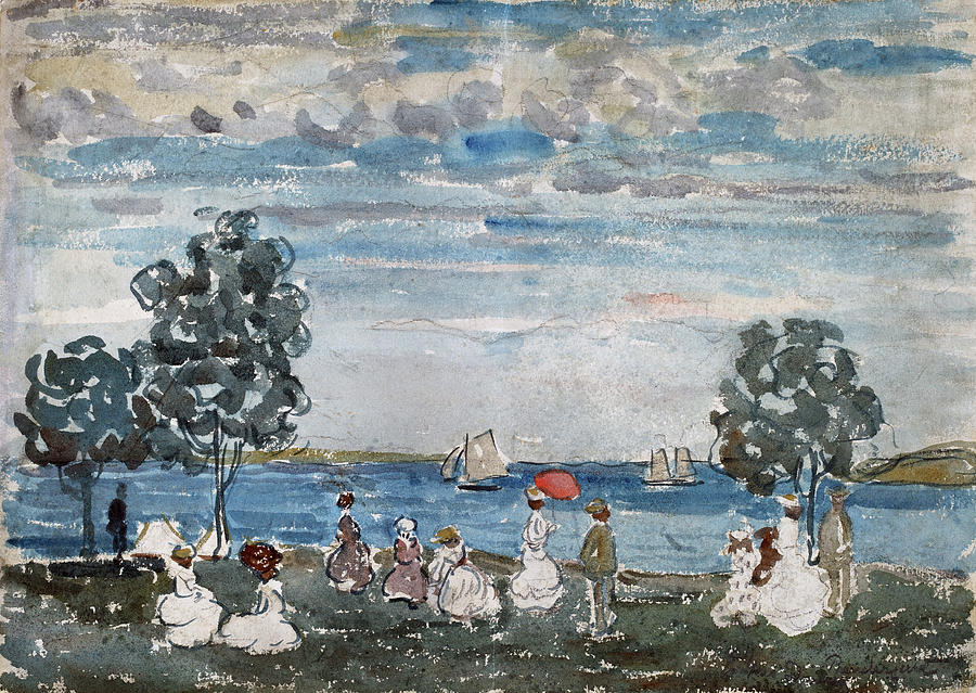 Figures on a Beach Painting by Maurice Brazil Prendergast