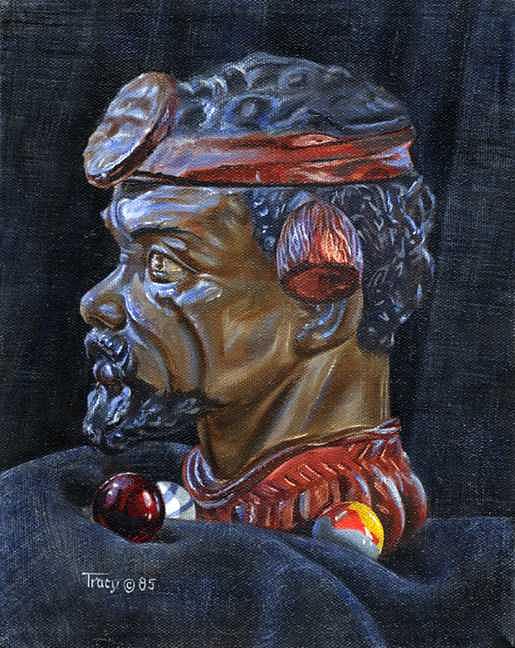 Figurine with Marbles Painting by Robert Tracy Figurine with Marbles Painting by Robert Tracy