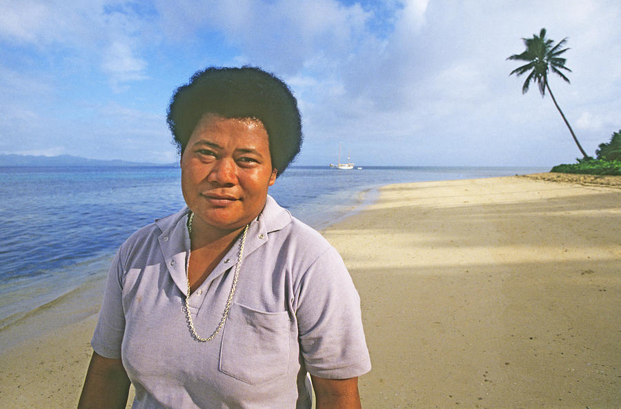 Fijian woman Photograph by Buddy Mays